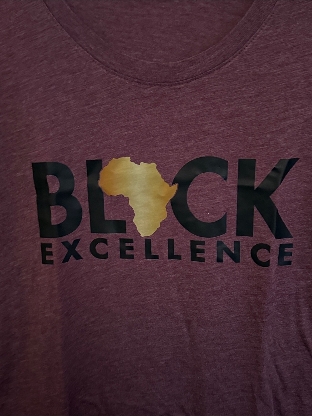 Bella Canvas Plum Short Sleeve Tee with Black Excellence Graphic - Picture 4 of 6